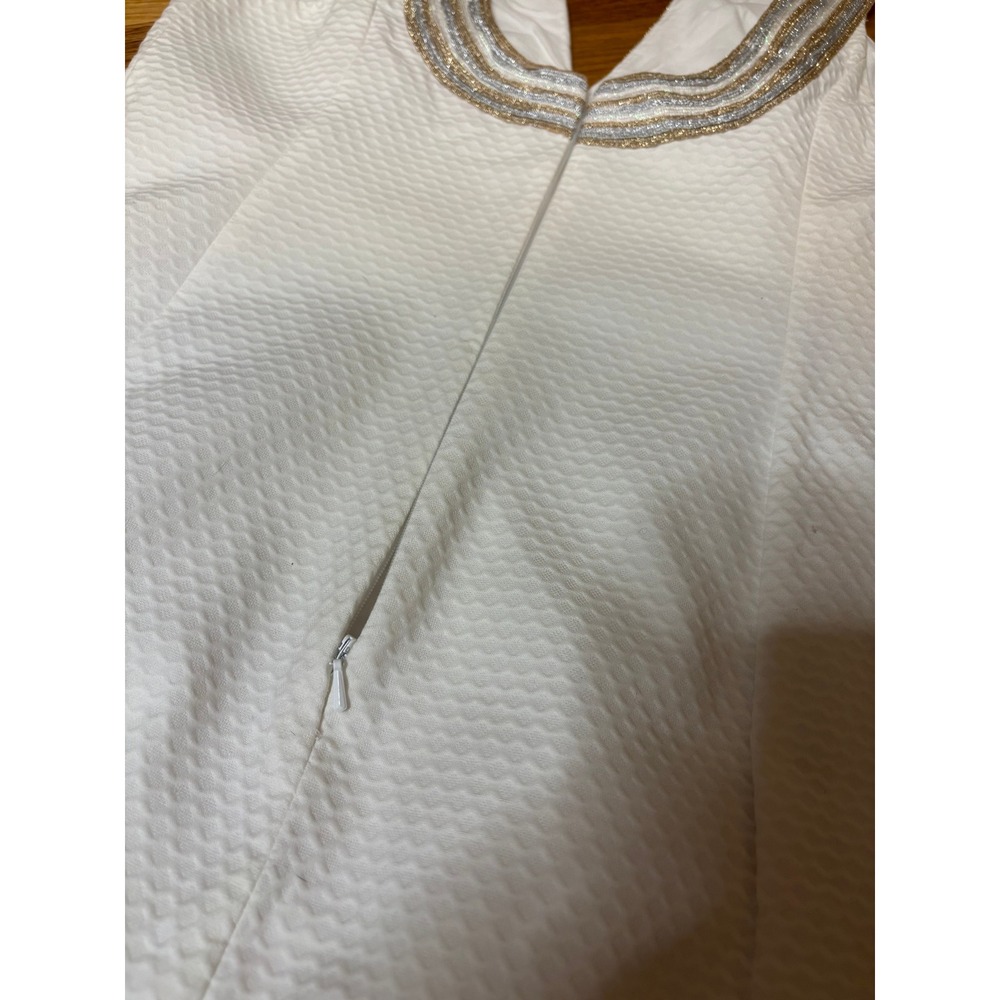 Lilly Pulitzer Valli Shift Dress in Resort White metallic soutache trim Size 6 - Picture 10 of 12